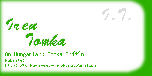 iren tomka business card